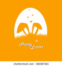 Happy easter cards illustration with easter egg  and fonts. Vector.
