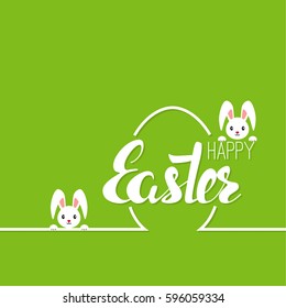 Happy easter cards illustration with egg, bunny. 