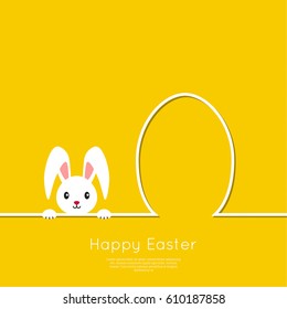 Happy easter cards illustration with egg, bunny. 