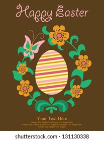 Happy easter cards illustration with easter eggs, easter bunny.vector ilistration