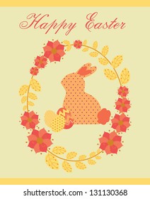 Happy easter cards illustration with easter eggs, easter bunny.vector ilistration