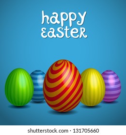 Happy easter cards illustration with easter eggs and font