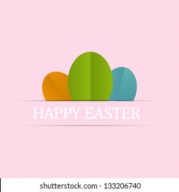 Happy easter cards illustration with easter eggs, and font.