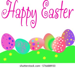 Happy easter cards illustration with easter eggs