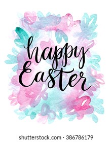 Happy easter cards illustration with font.