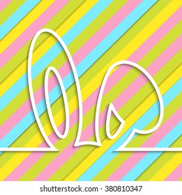 Happy easter cards illustration in line style with bright background. Vector illustration.