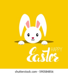 Happy easter cards illustration with rabbit.