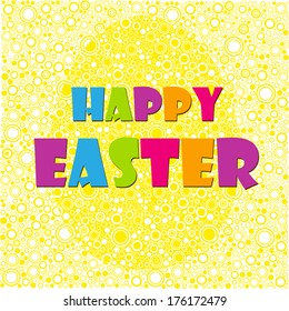 Happy easter cards illustration retro vintage with easter egg  and fonts. Vector.