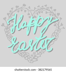 Happy easter cards illustration retro vintage with easter bunny, easter rabbit, ornaments, and fonts