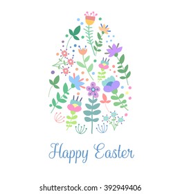 Happy easter cards illustration retro vintage with easter bunny, easter rabbit, ornaments, and fonts