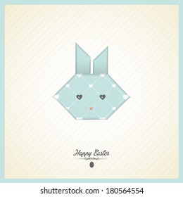 Happy Easter cards  with origami  bunny