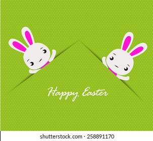 Happy easter cards with rabbit