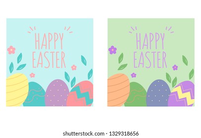 Happy easter, cards.Template with beautiful flowers and eggs. Vector illustration, background.