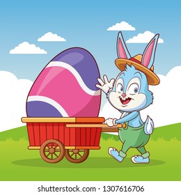 Happy easter cartoon