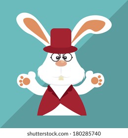 happy easter cartoon design over blue background vector illustration