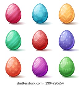 Happy easter cartoon. Set egg icon. Vector eps 10