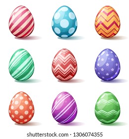 Happy easter cartoon. Set egg icon. Vector eps 10