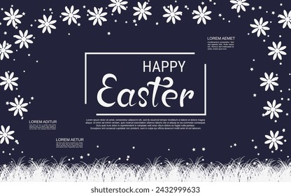 Happy Easter cartoon style vector illustration
