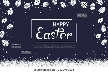 Happy Easter cartoon style vector illustration