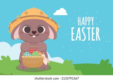 happy easter celebration card design