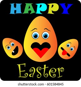 Happy Easter Celebration Card Design Vector