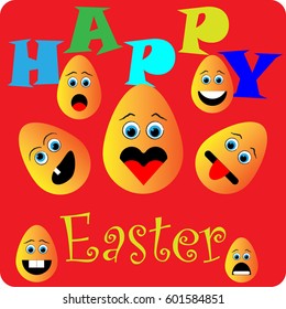 Happy Easter Celebration Card Design Vector