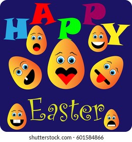 Happy Easter Celebration Card Design Vector