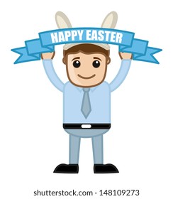 Happy Easter Celebration - Cartoon Business Characters