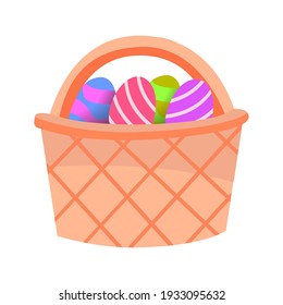 Feliz celebración de Pascua con cesta de huevos