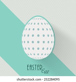 Happy Easter celebration greeting card design with polka dots decorated egg.