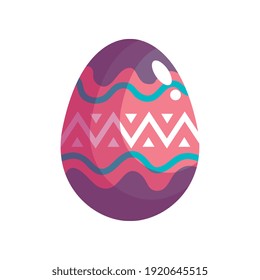 happy easter celebration purple and pink egg painted vector illustration design