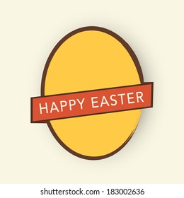 Happy Easter celebration sticky of an egg on abstract background. 