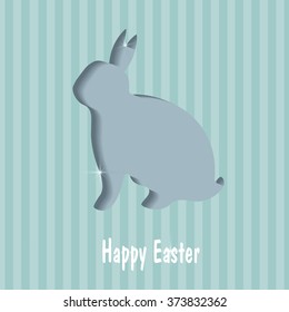 Happy Easter celebrations greeting card design with bunny