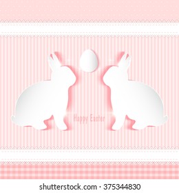 Happy Easter celebrations greeting card design with bunny