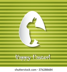 Happy Easter celebrations greeting card design with bunny silhouette