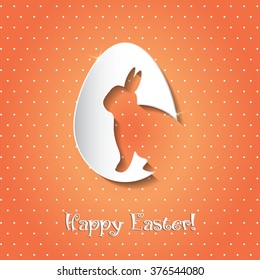 Happy Easter celebrations greeting card design with bunny silhouette