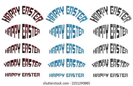 Happy Easter character illustration material set