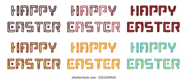 Happy Easter character illustration material set