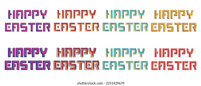 Happy Easter character illustration material set