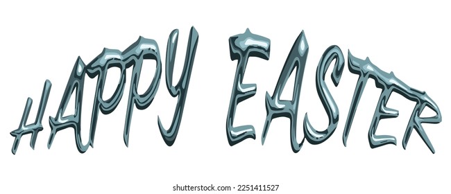 Material del personaje de la Pascua feliz con una atmósfera metálica