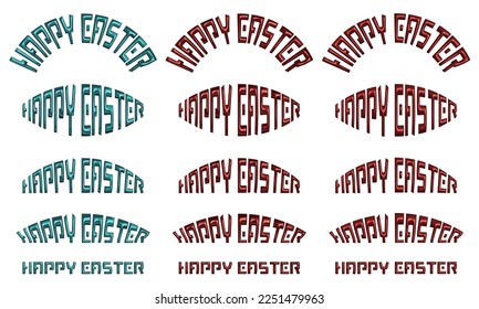 Happy Easter character material set with a metallic atmosphere
