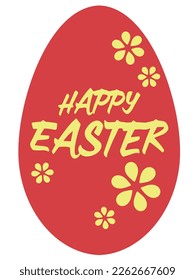 Happy Easter character material in type frame