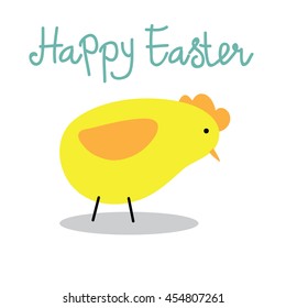 Happy easter with chick design and white background