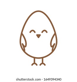 Happy easter chick egg line style icon design, Spring decoration holiday greeting ornament celebration festive season tradition and festival theme Vector illustration