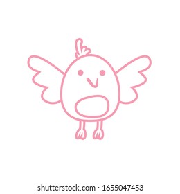 Happy easter chick line style icon design, Spring decoration holiday greeting ornament celebration festive season tradition and festival theme Vector illustration