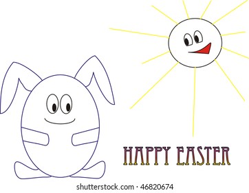 Happy Easter!  Children's drawings: egg or rabbit?