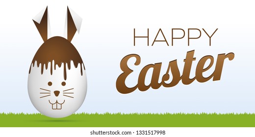 Happy Easter chocolate bunny greeting card