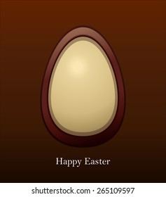 Happy Easter Chocolate Egg Vector Card Illustration.