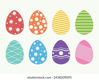 Happy Easter. Collection of colorful glossy easter eggs on a white background. 