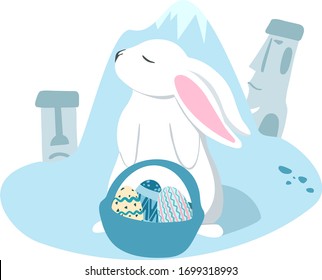 Happy Easter collection with eggs and rabbits